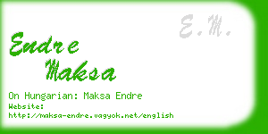 endre maksa business card